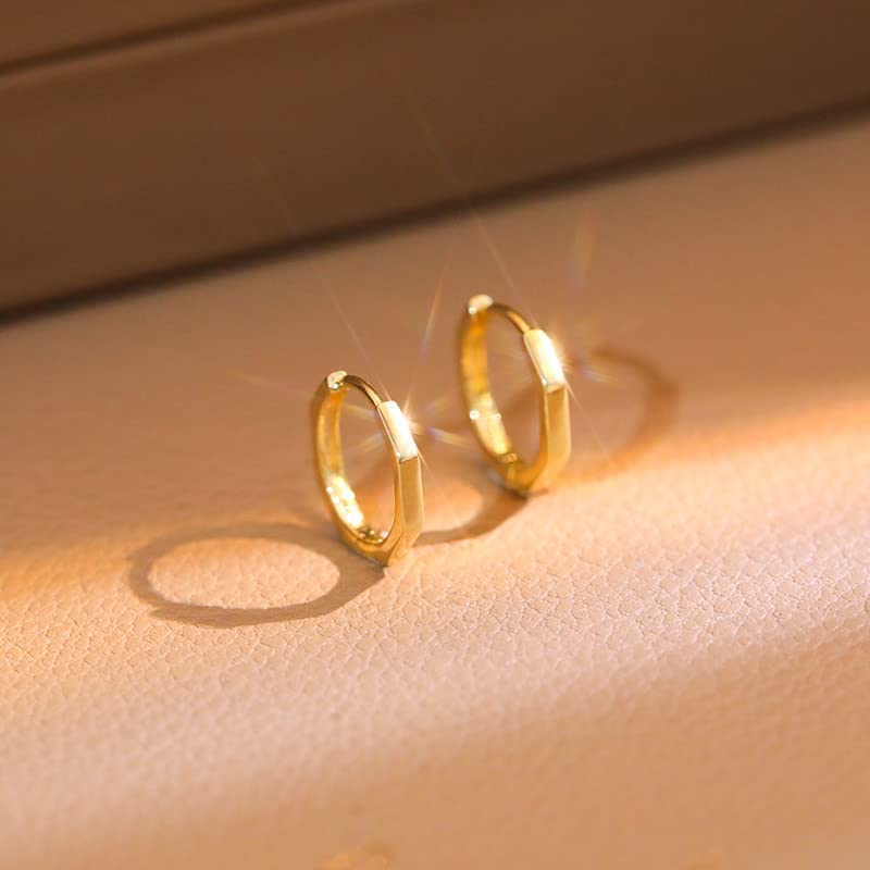 18K Octangle Hoop Earrings