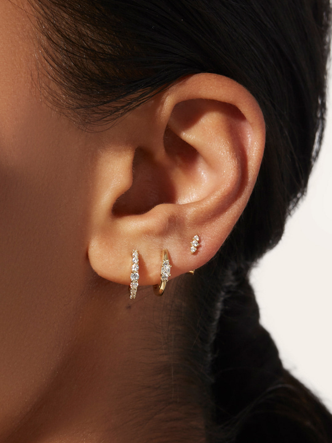 Gold Cubic Zirconia Stud Earrings