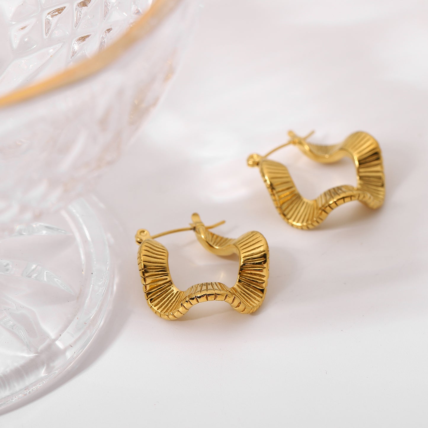 Irregular Wave Hoop Earrings
