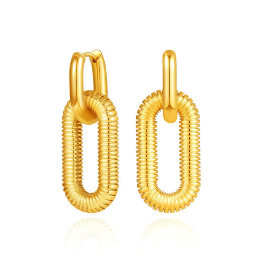 18K Gold Chain Link Earrings