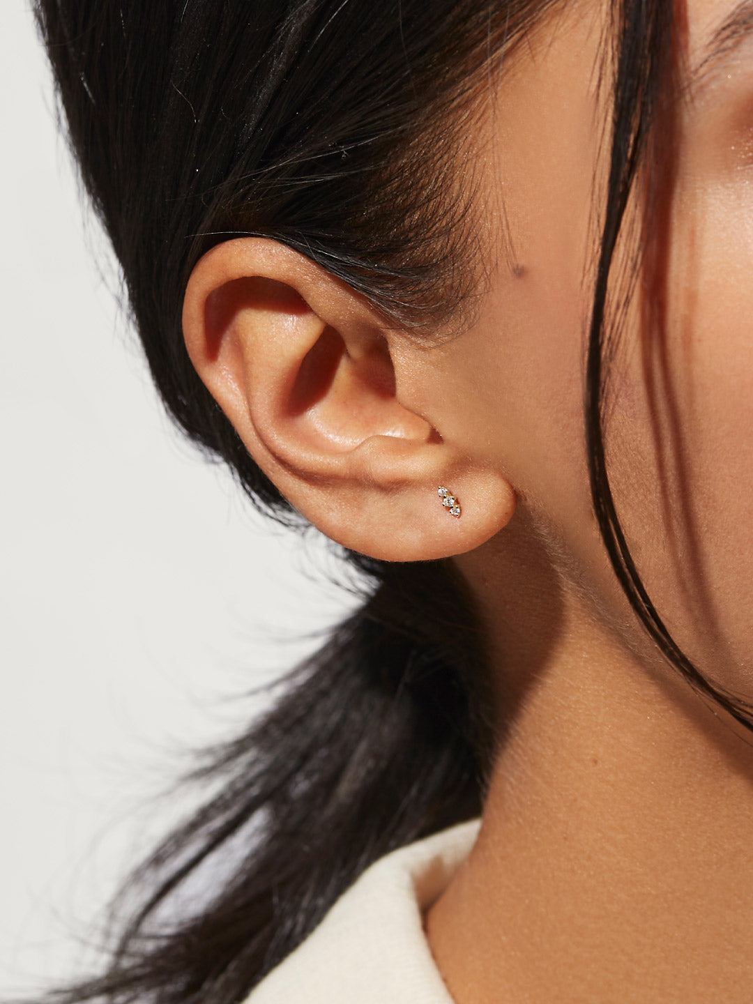 Gold Cubic Zirconia Stud Earrings