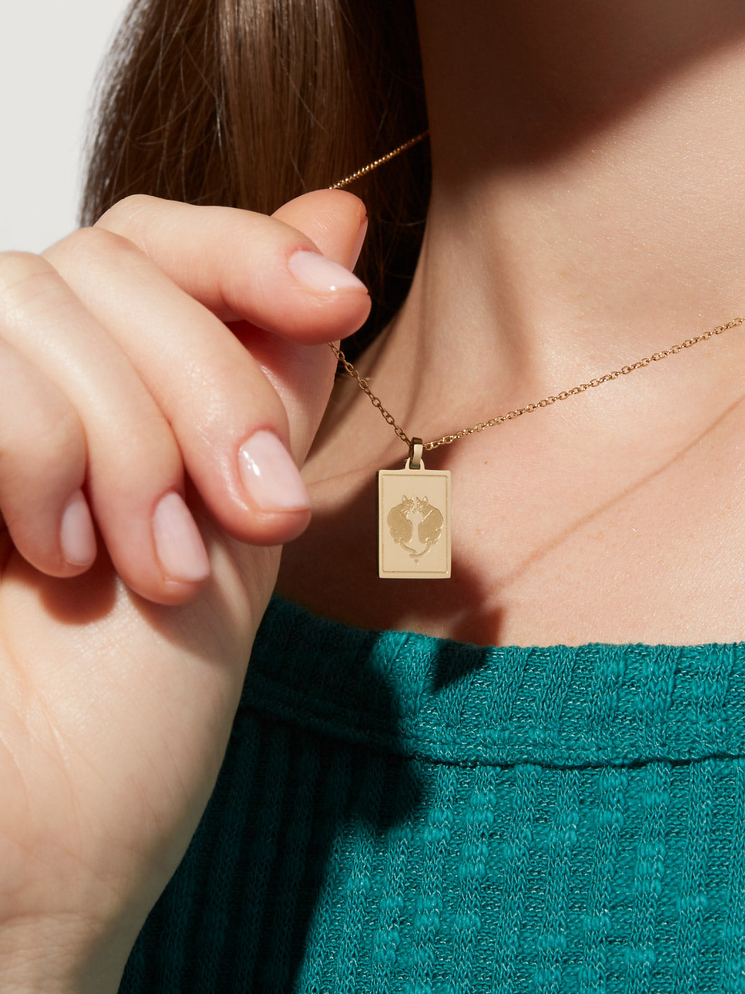 Gold Gemini-Themed Zodiac Necklace