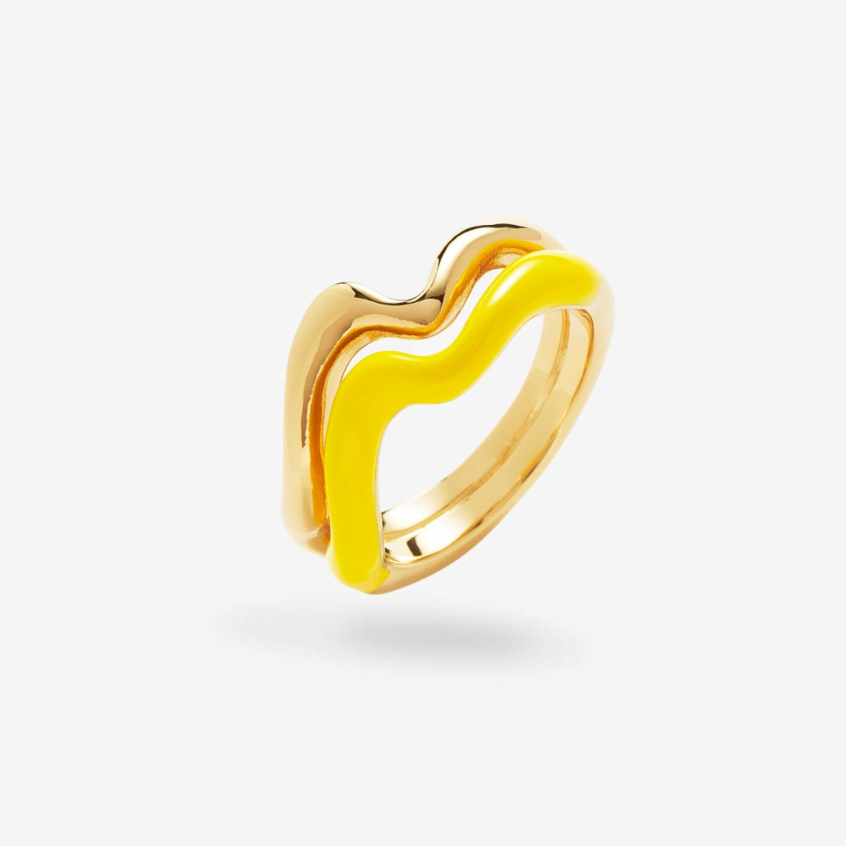 Squiggle Double Ring Yellow