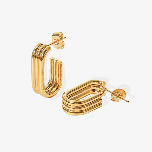 Open Rectangle Hoop Earrings