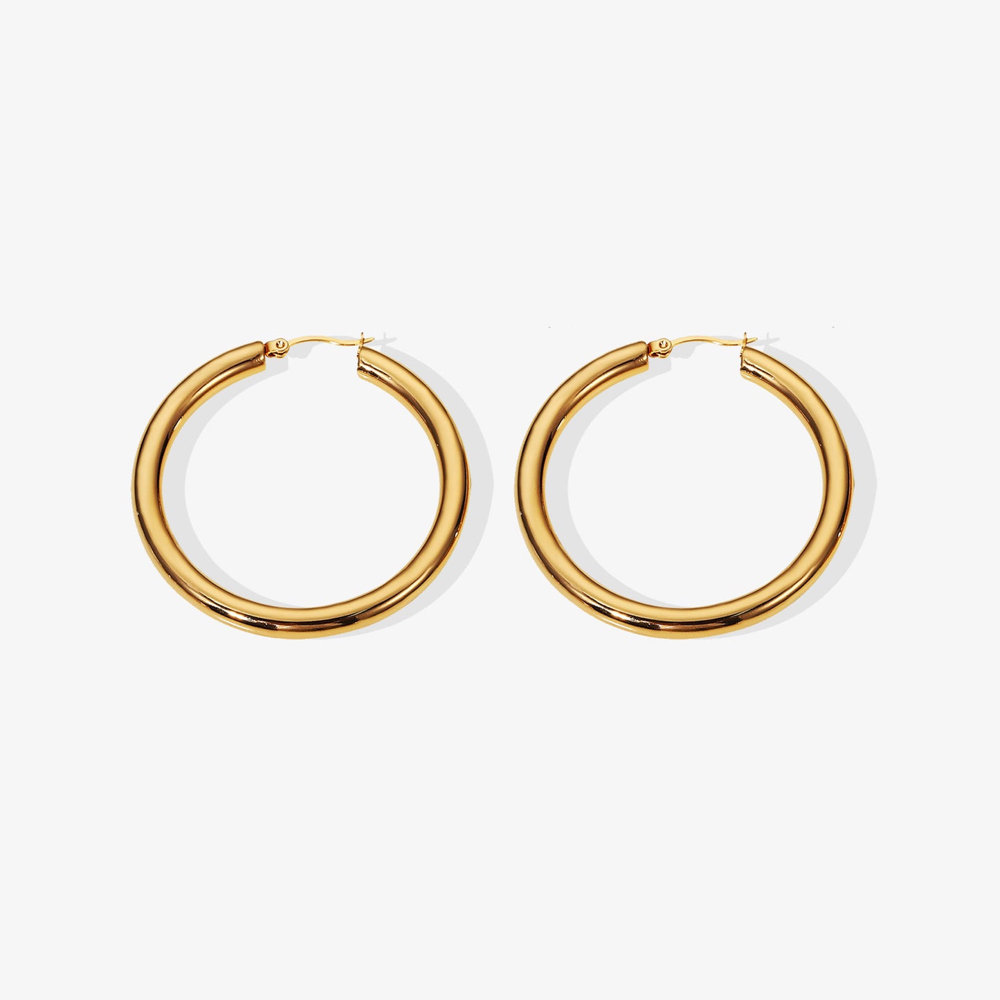 Gold Thick Hoop Earrings