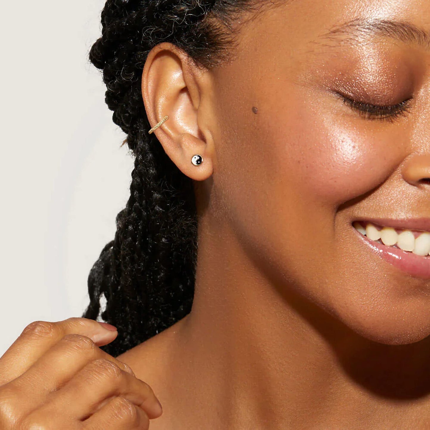 18K Gold Twist Ear Cuff Earrings