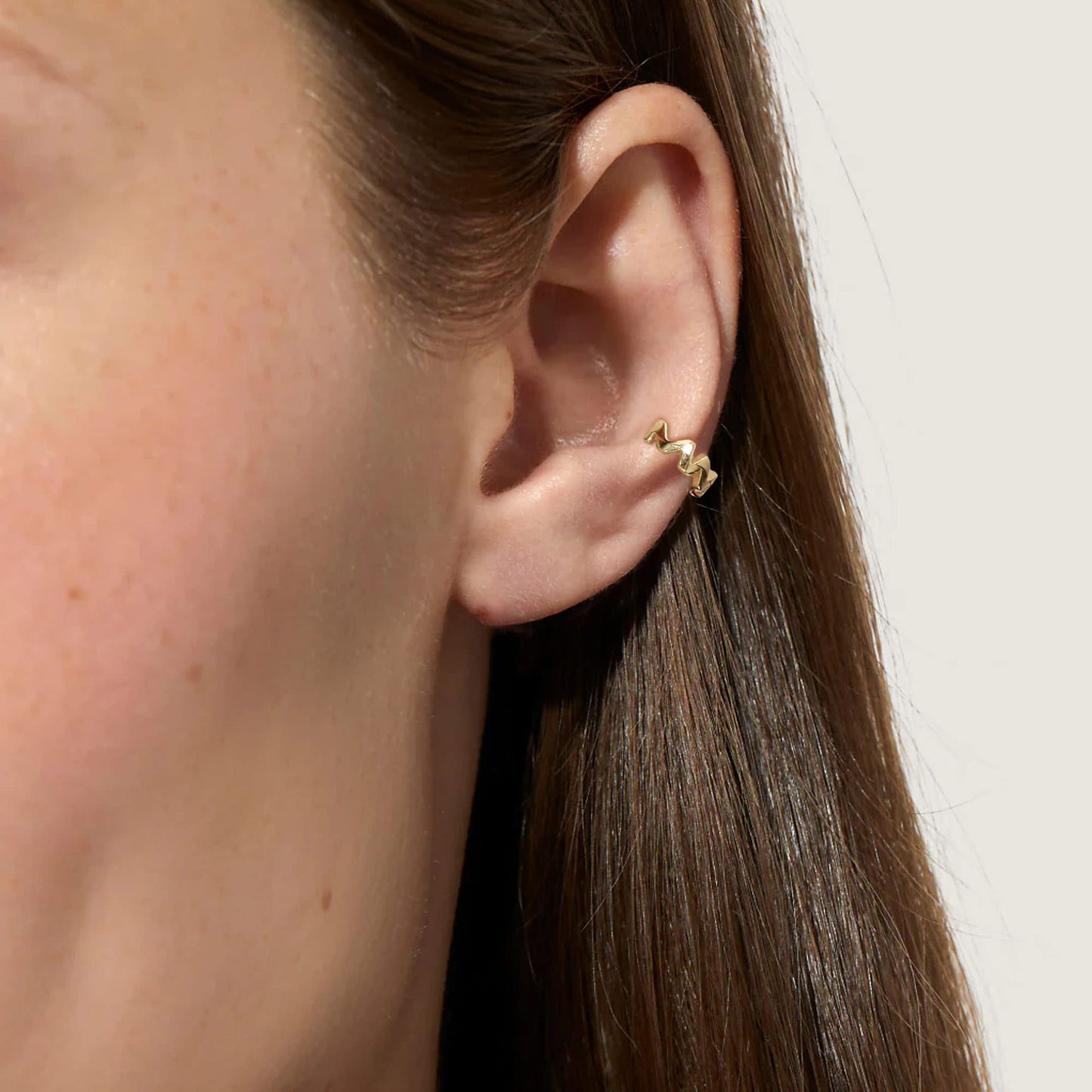 18K Gold Wave Ear Cuff Earrings