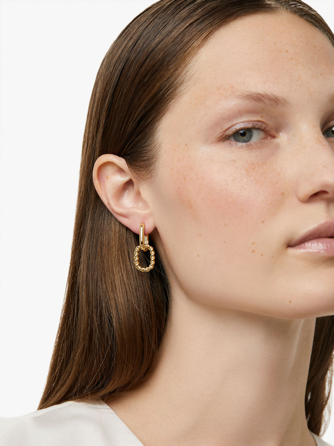 Double Rectangle hoop earrings