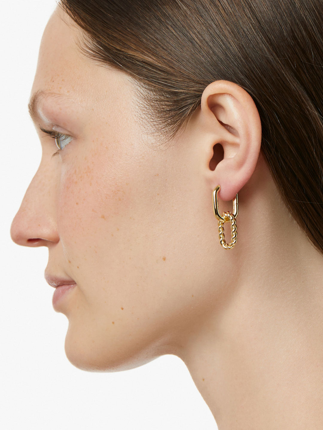 Double Rectangle hoop earrings