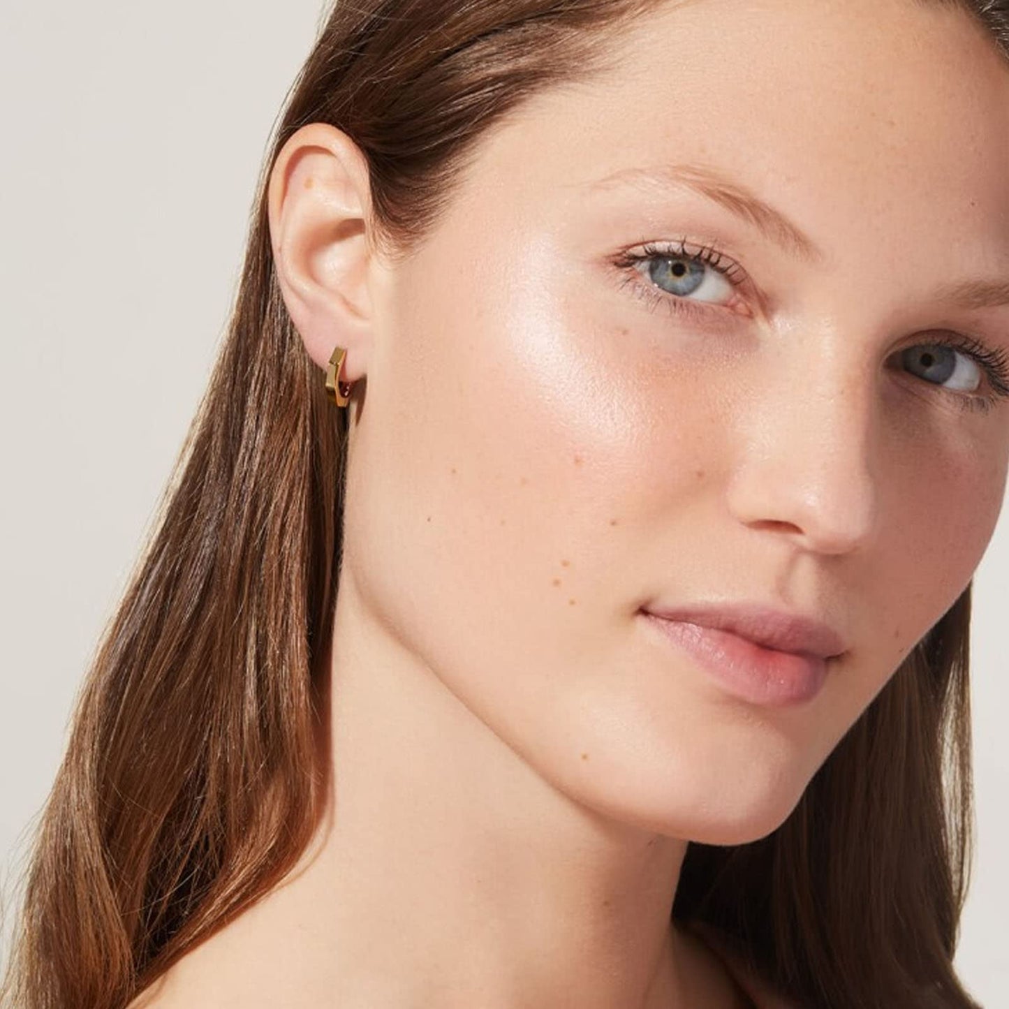 18K Octangle Hoop Earrings