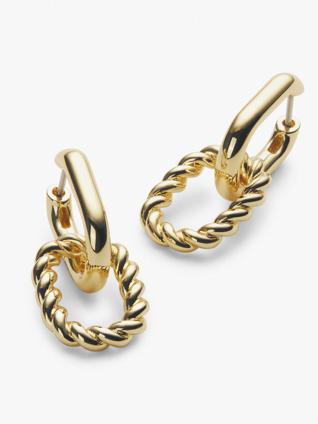 Double Rectangle hoop earrings