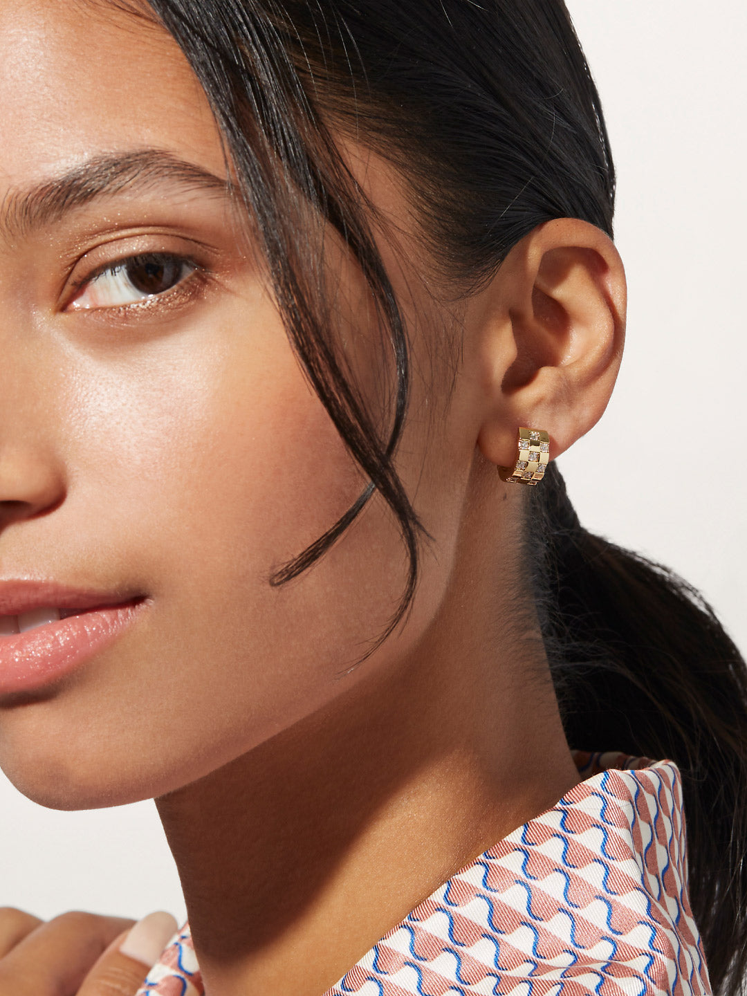 small cz hoop earrings