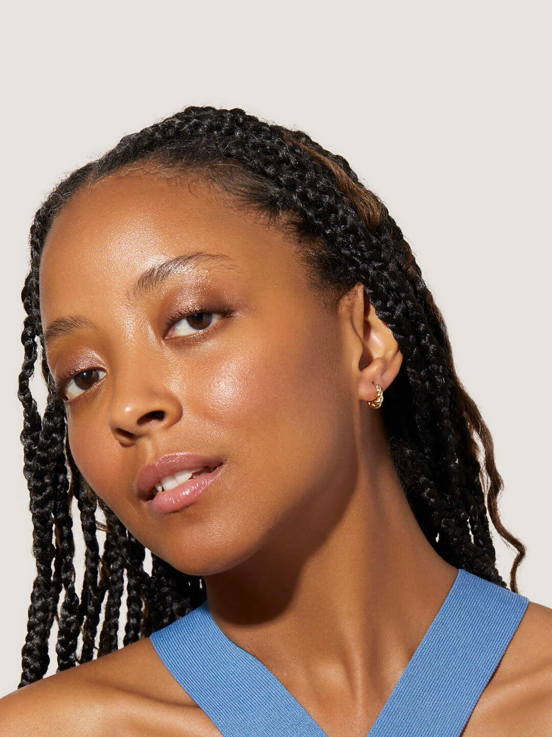 gold twisted hoop Paris earrings