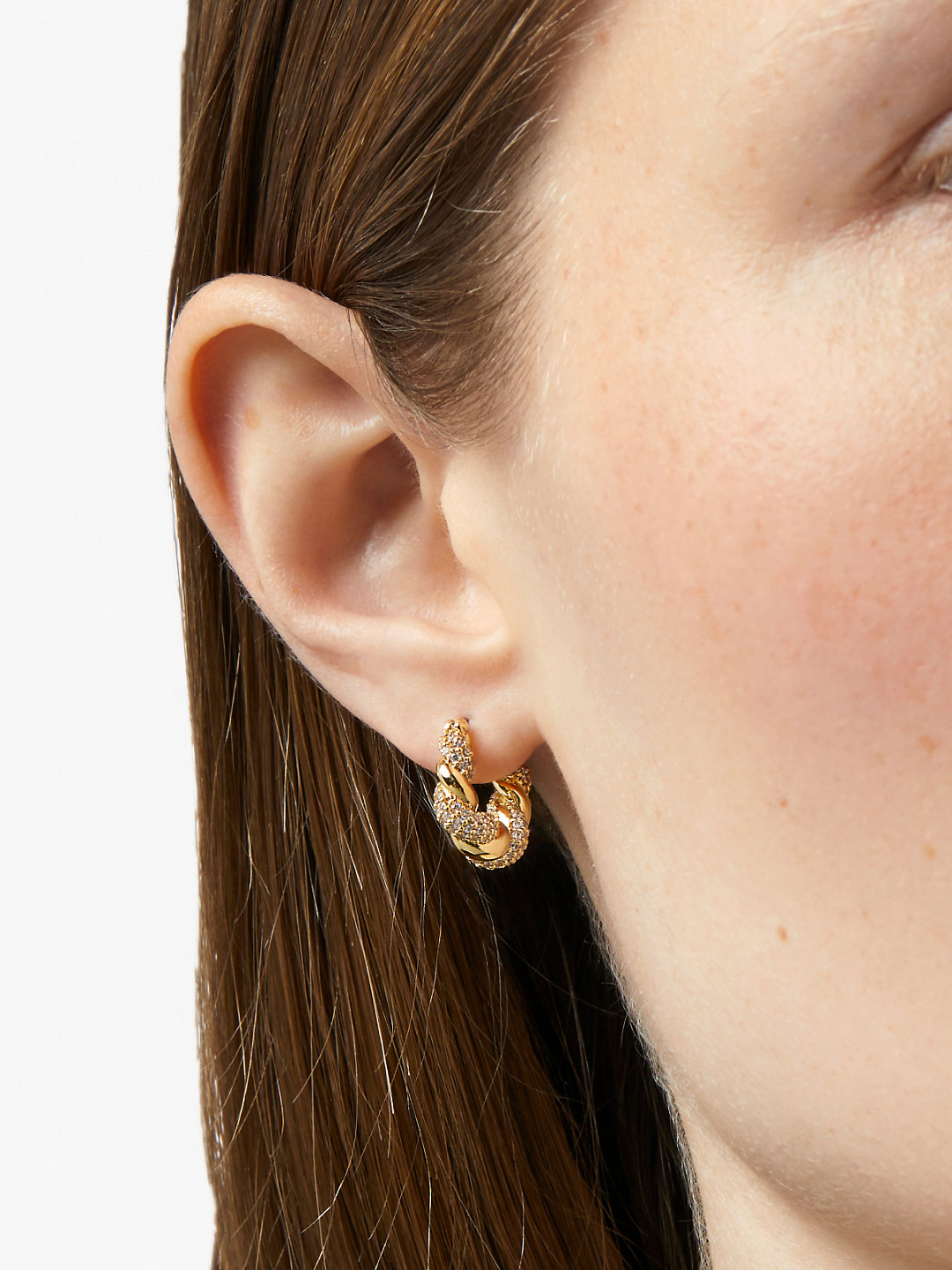 CZ Twisted Hoop arring