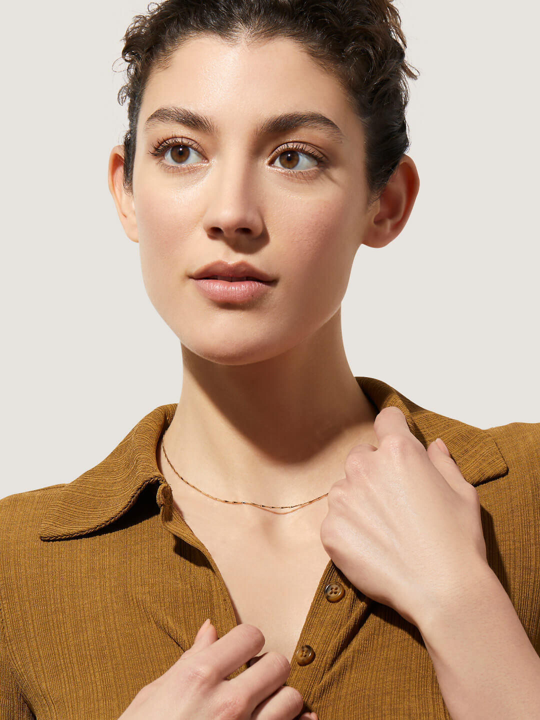 Gold-Dipped Bead Necklace
