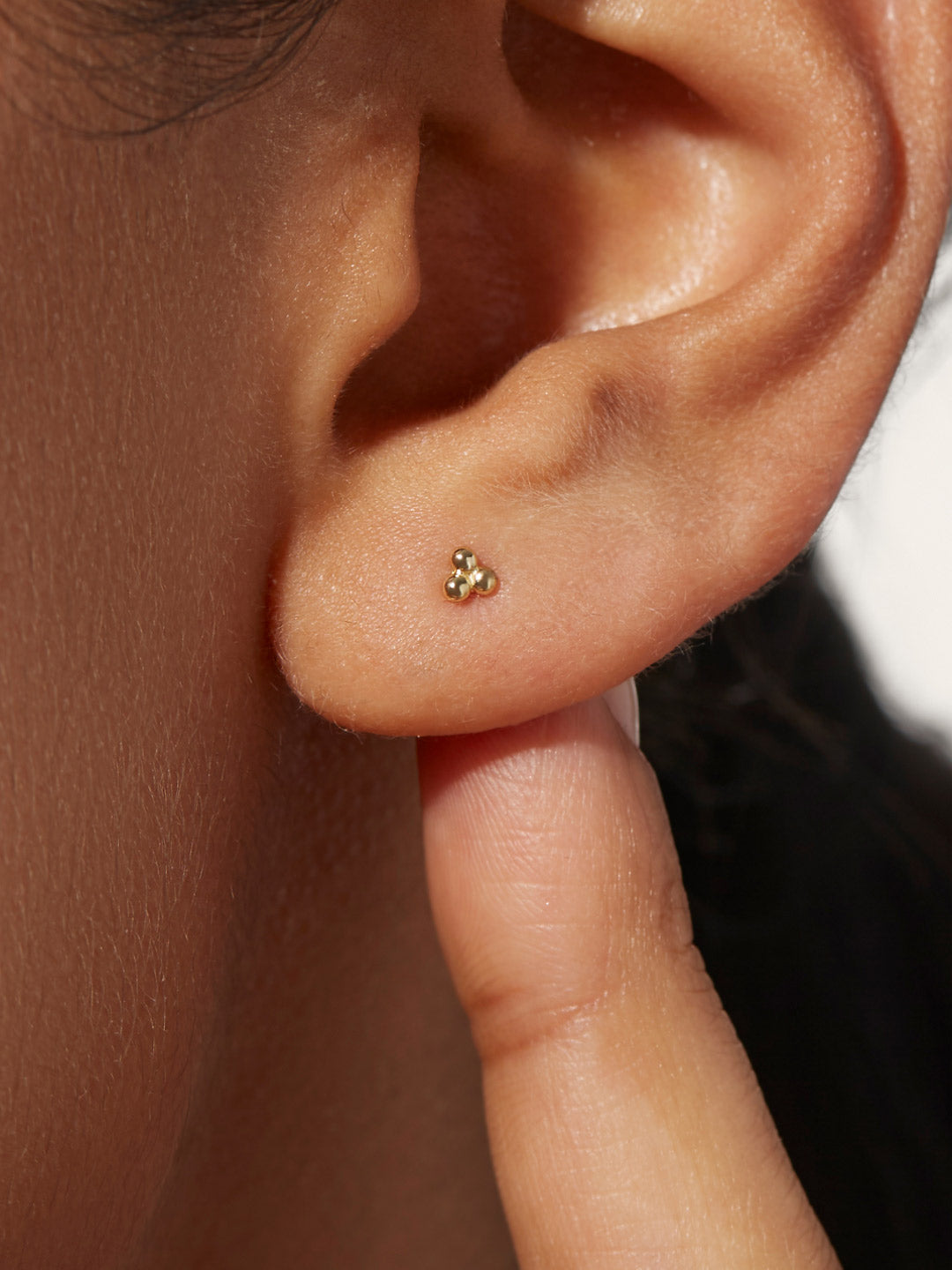 Gold Beaded Stud Earrings