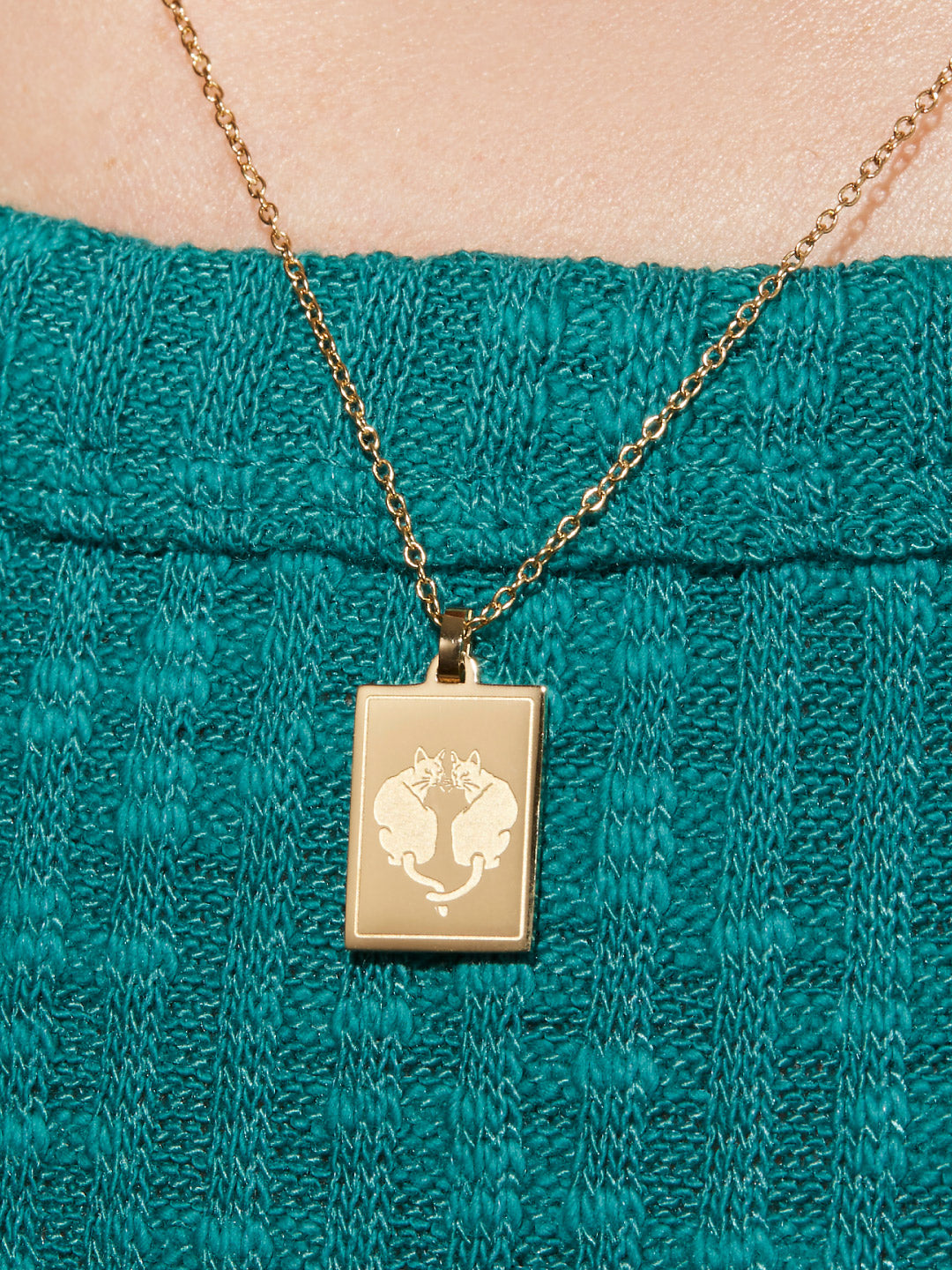 Gold Gemini-Themed Zodiac Necklace