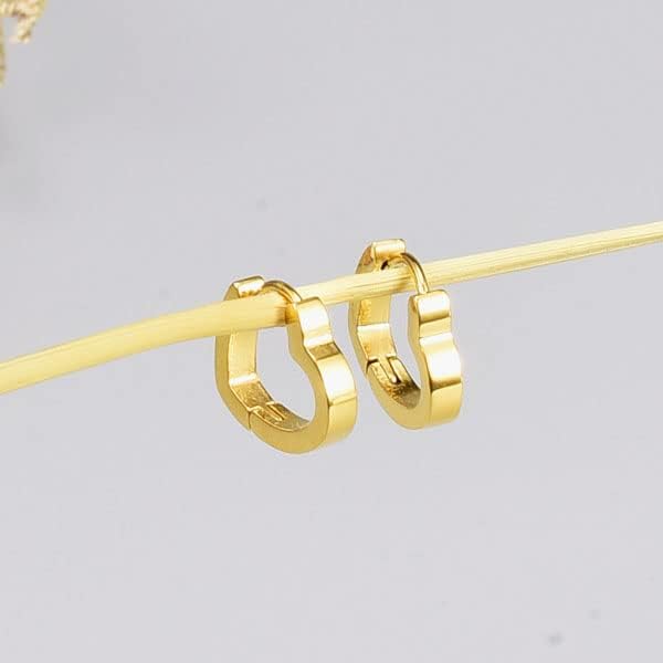 18K Gold Heart Chunky Hoop Earrings