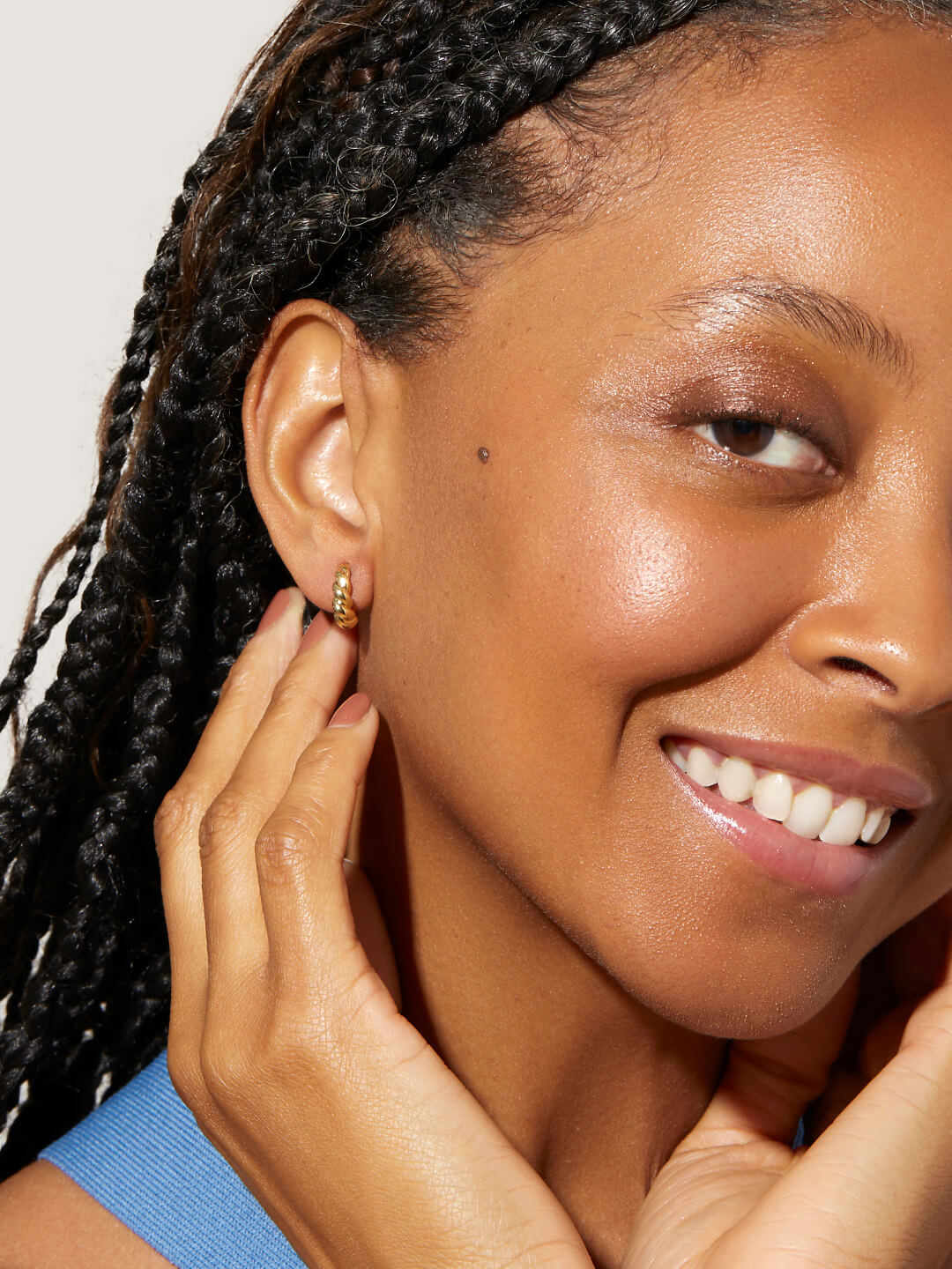 gold twisted hoop Paris earrings