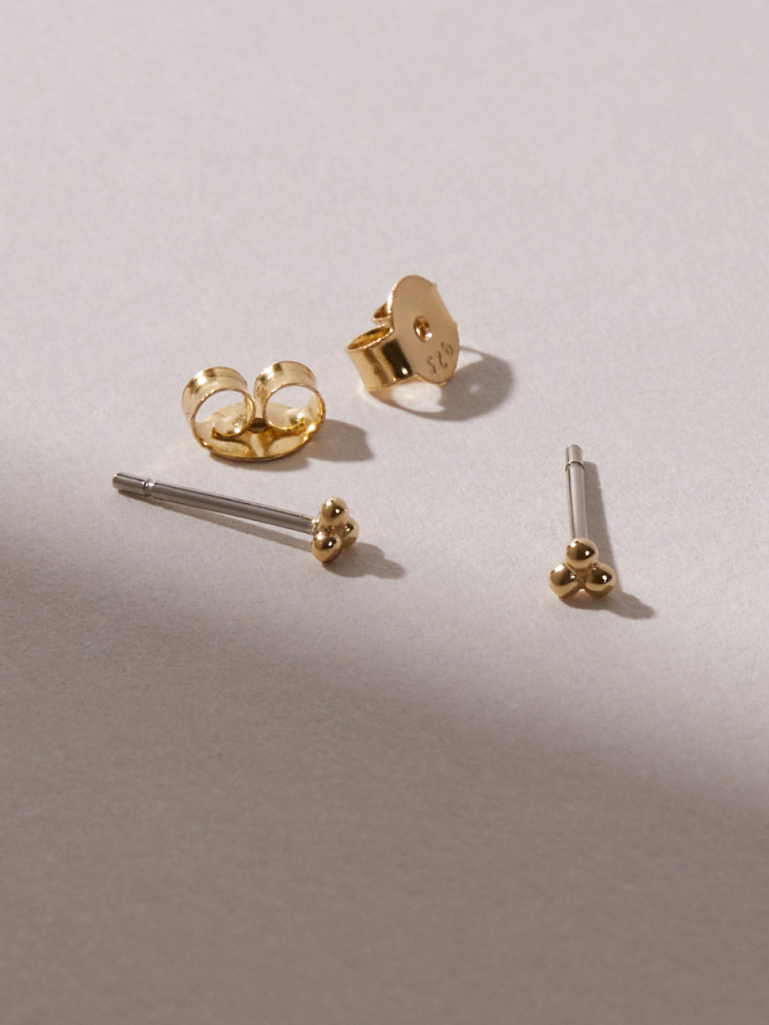 Gold Beaded Stud Earrings