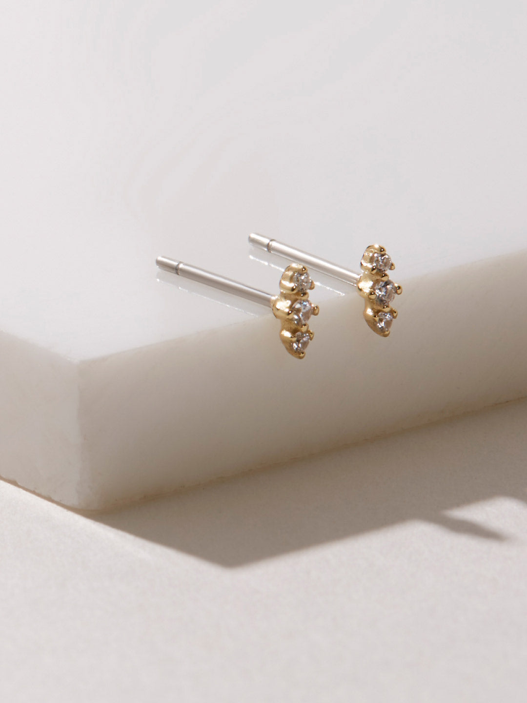 Gold Cubic Zirconia Stud Earrings