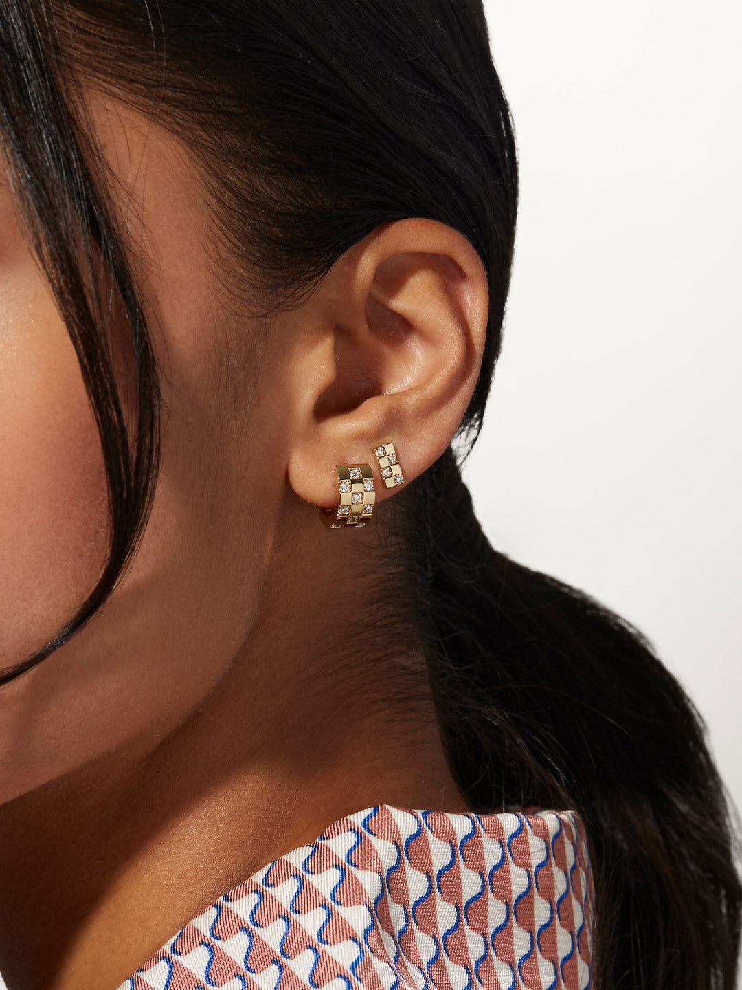 small cz hoop earrings