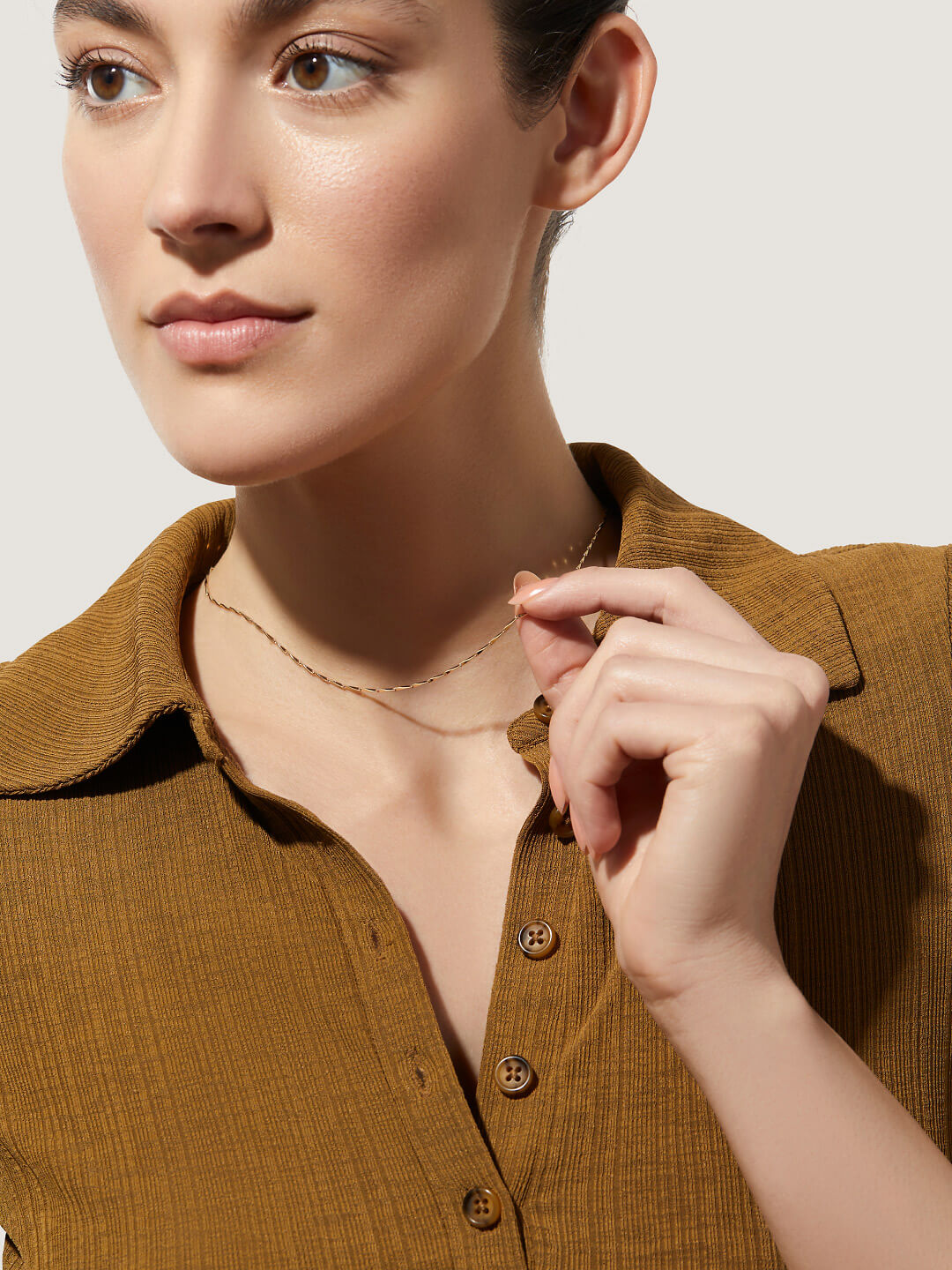 Gold-Dipped Bead Necklace