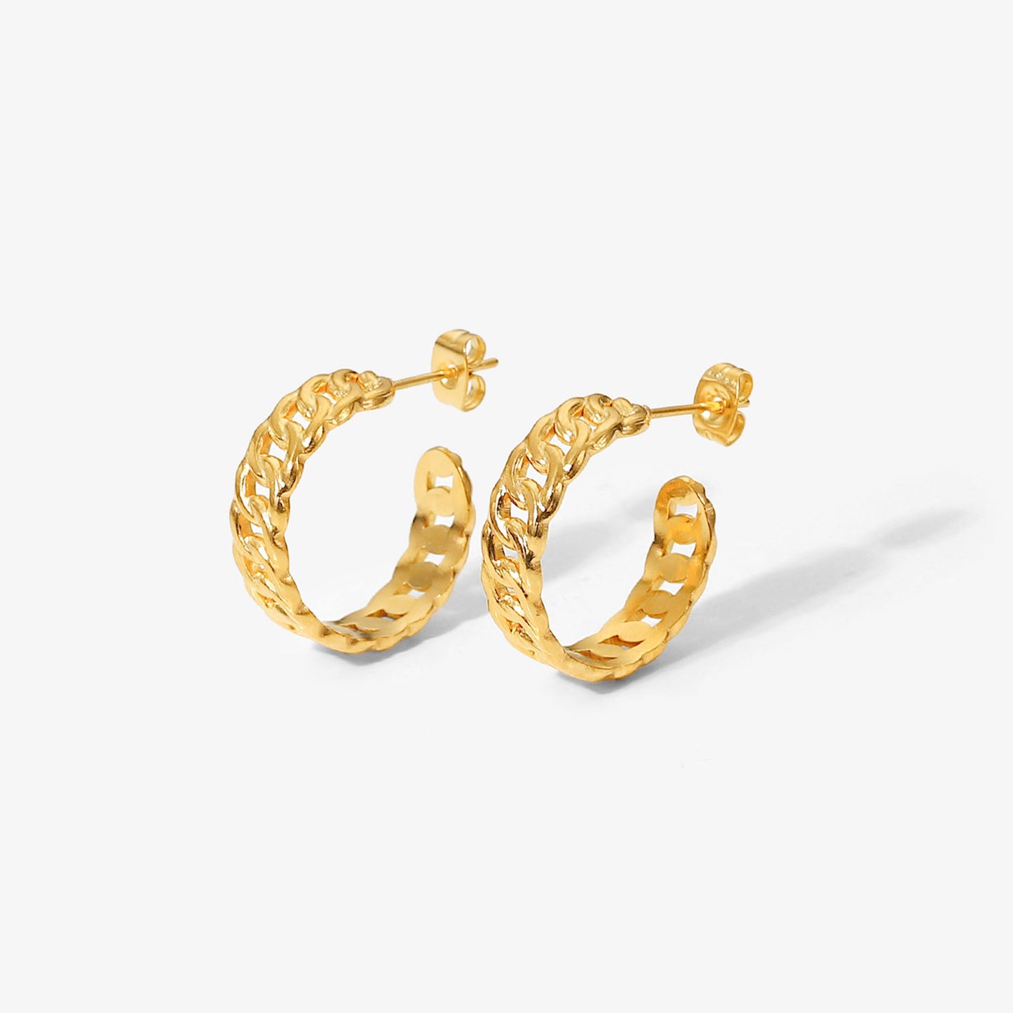Gold Chain Hoop Earrings
