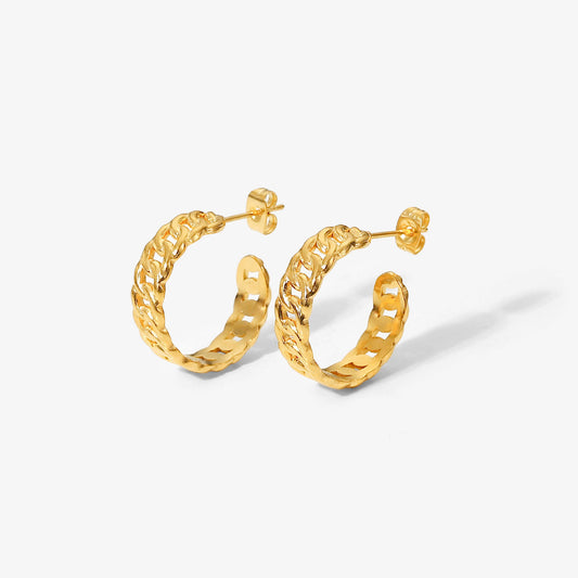 Gold Chain Hoop Earrings