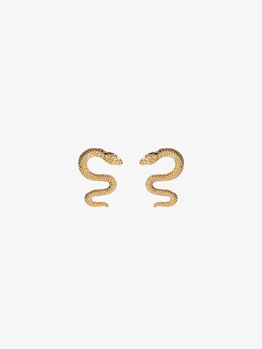 Gold Snake Stud Earrings