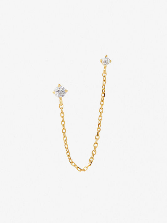 Gold Dainty Chain Stud Earring