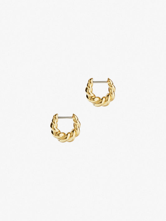 gold twisted hoop Paris earrings