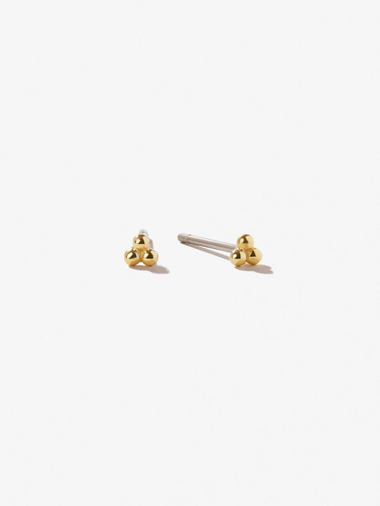 Gold Beaded Stud Earrings