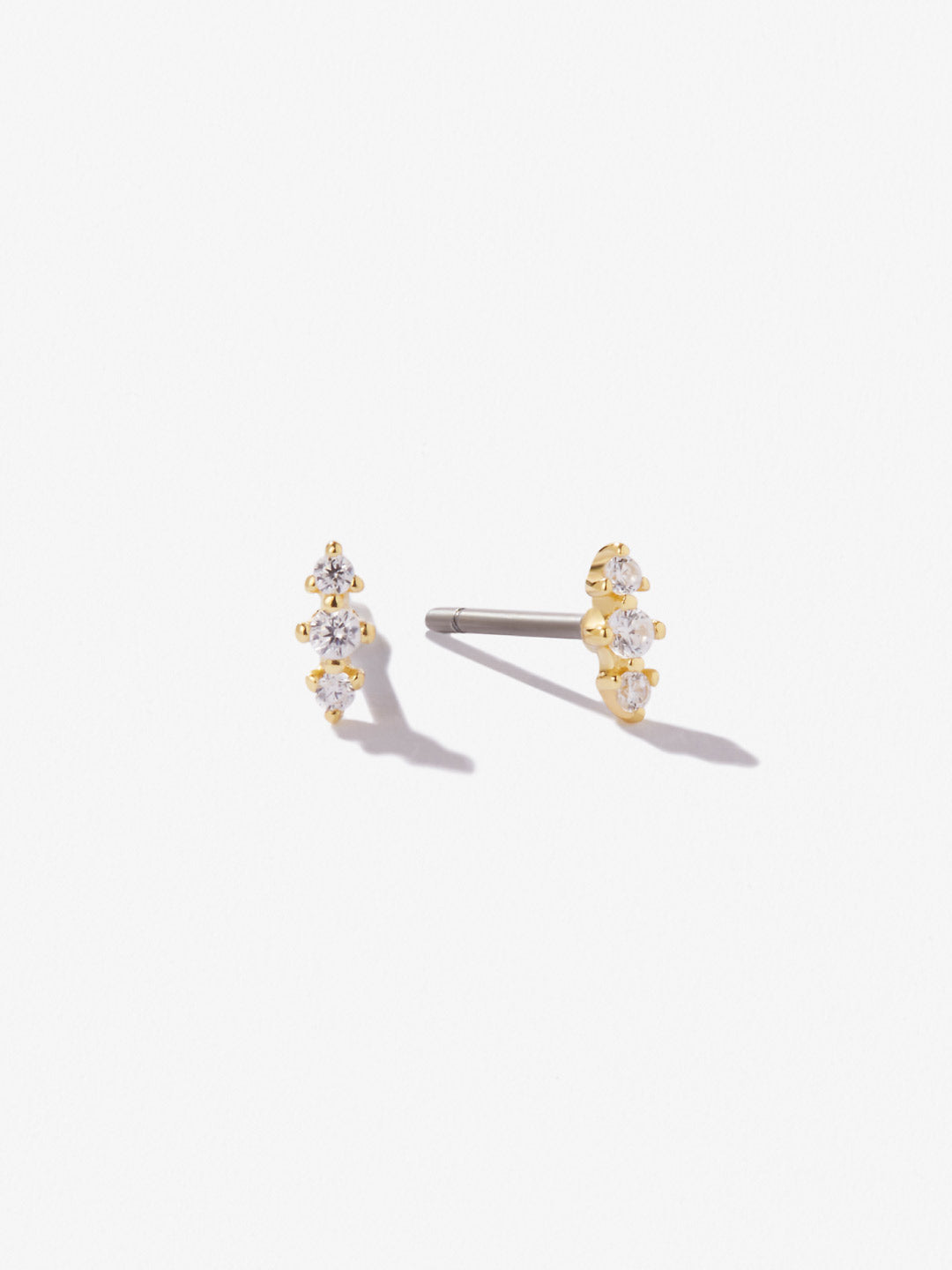 Gold Cubic Zirconia Stud Earrings