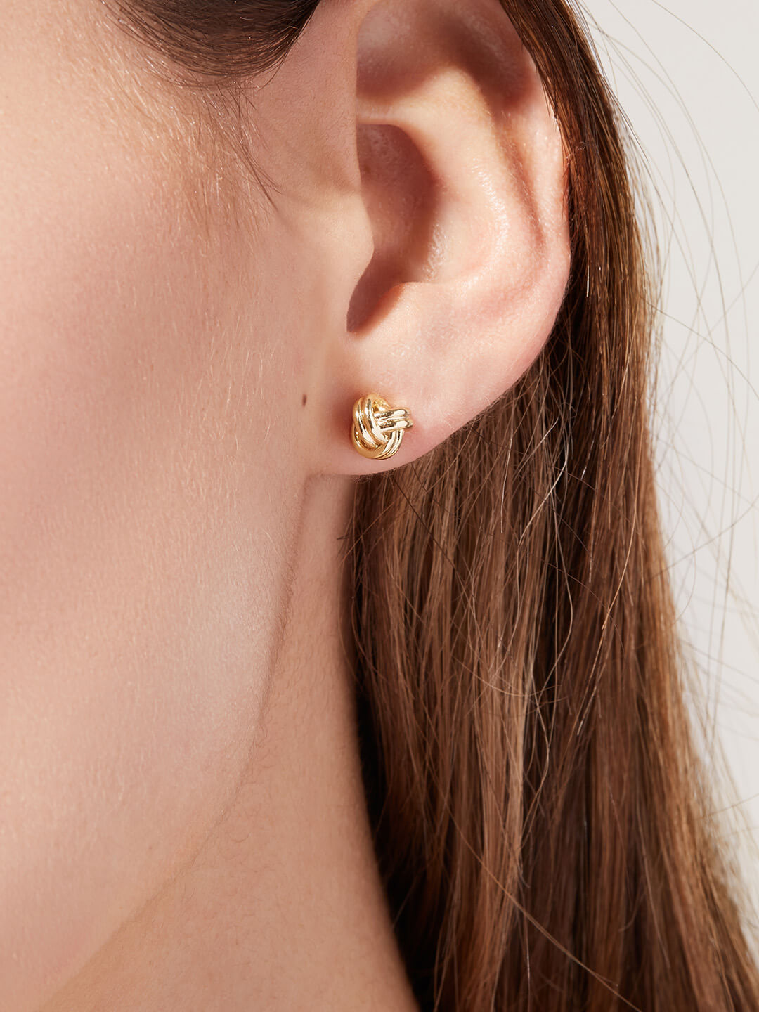 Gold Knot Stud Earrings