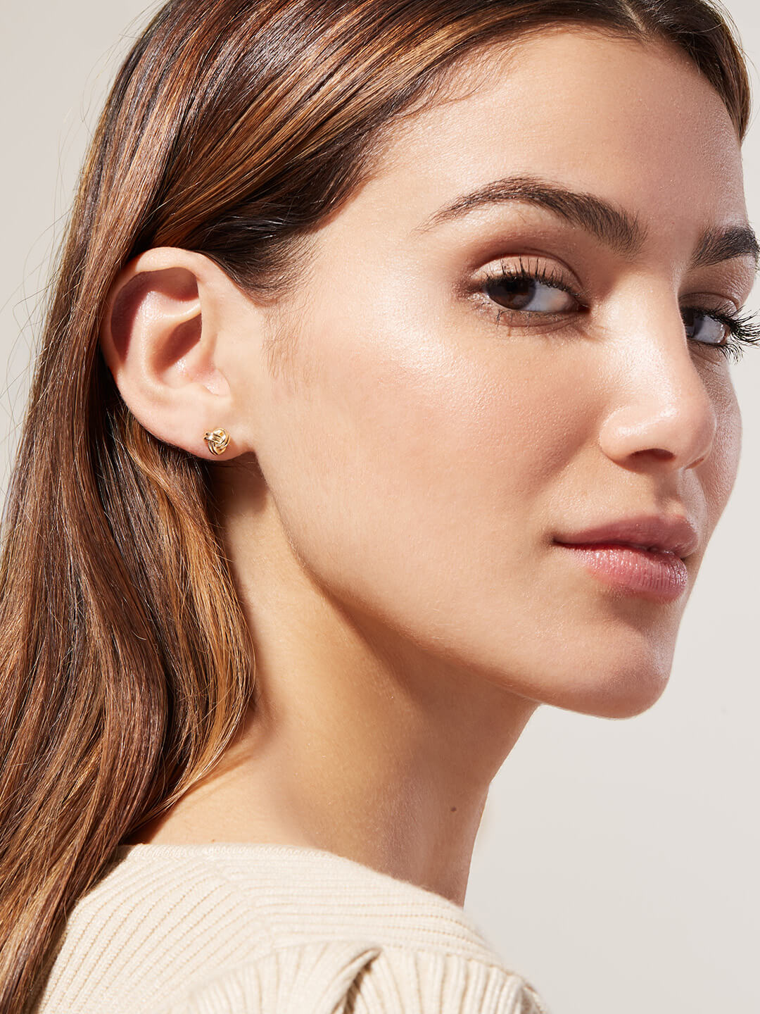 Gold Knot Stud Earrings