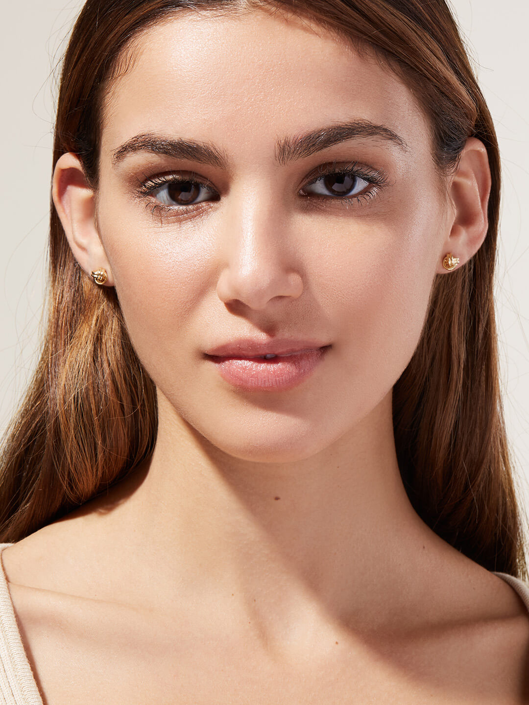 Gold Knot Stud Earrings