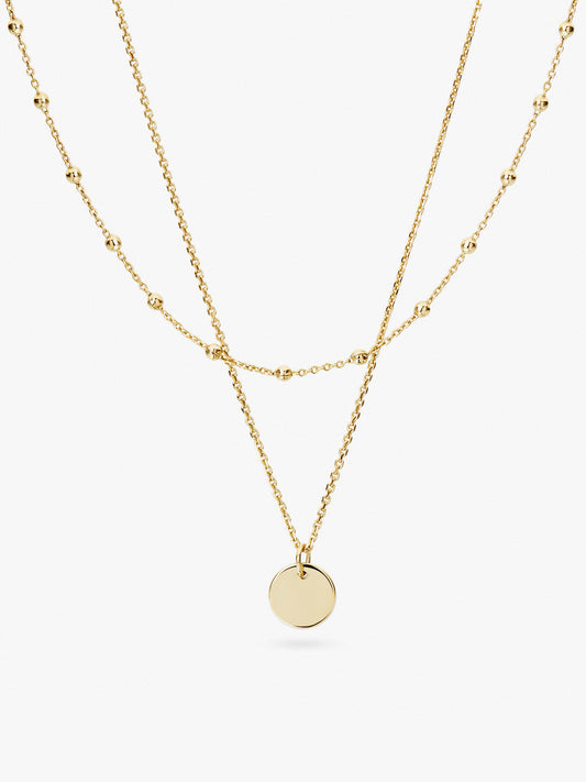Coin Pendant Layered Necklace