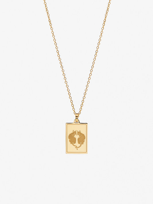 Gold Gemini-Themed Zodiac Necklace