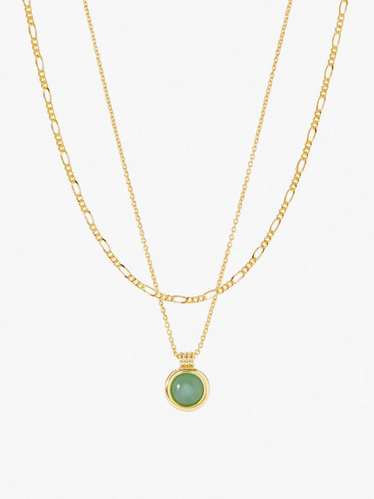 Green Aventurine Gemstone Layered Necklace