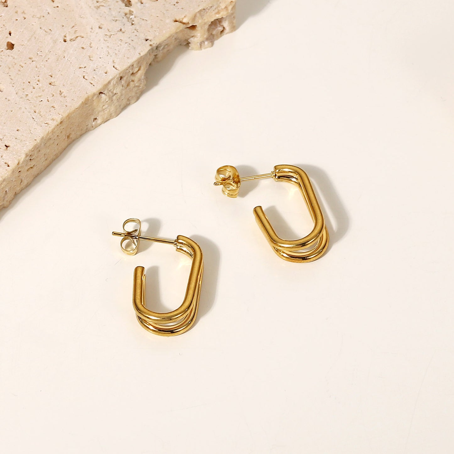 Open Double Hoop Earrings