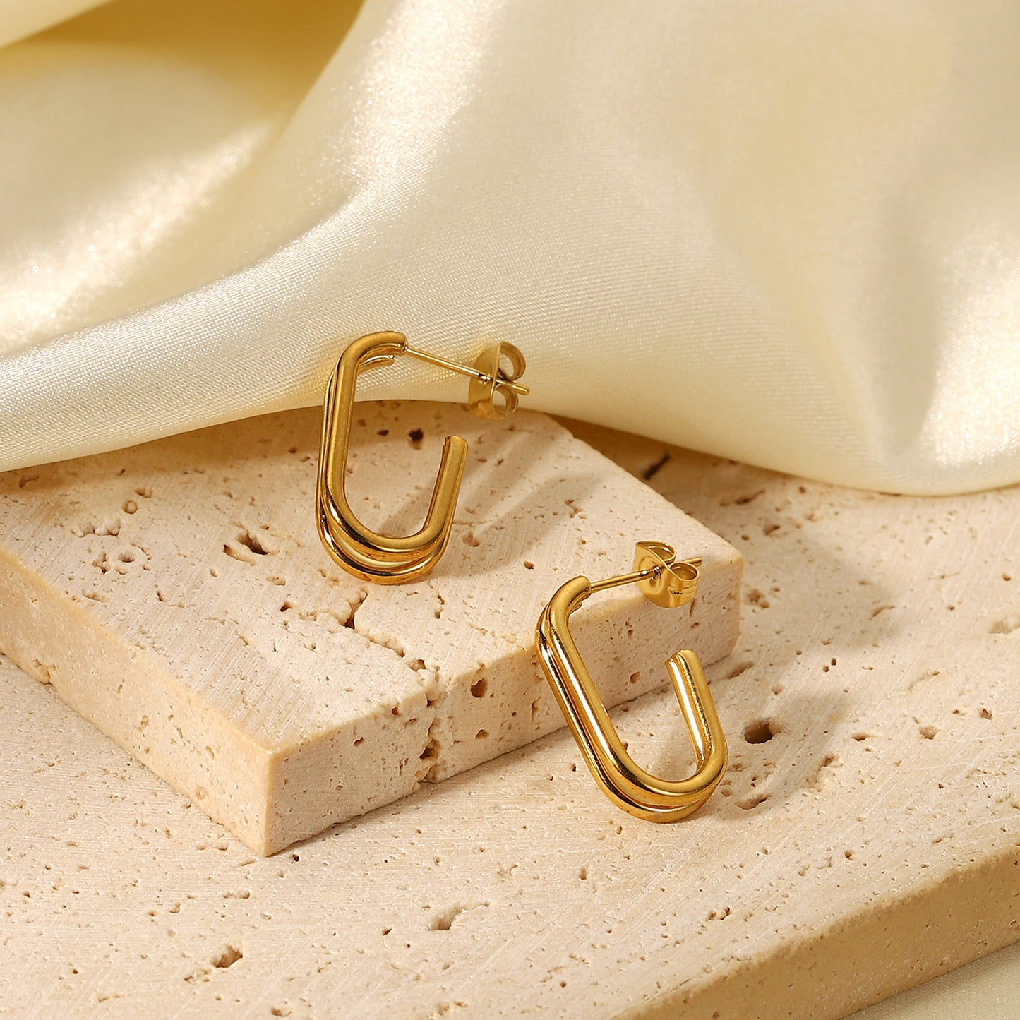 Open Double Hoop Earrings