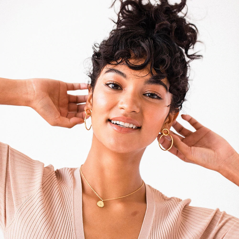 Circle Link Hoop Earrings