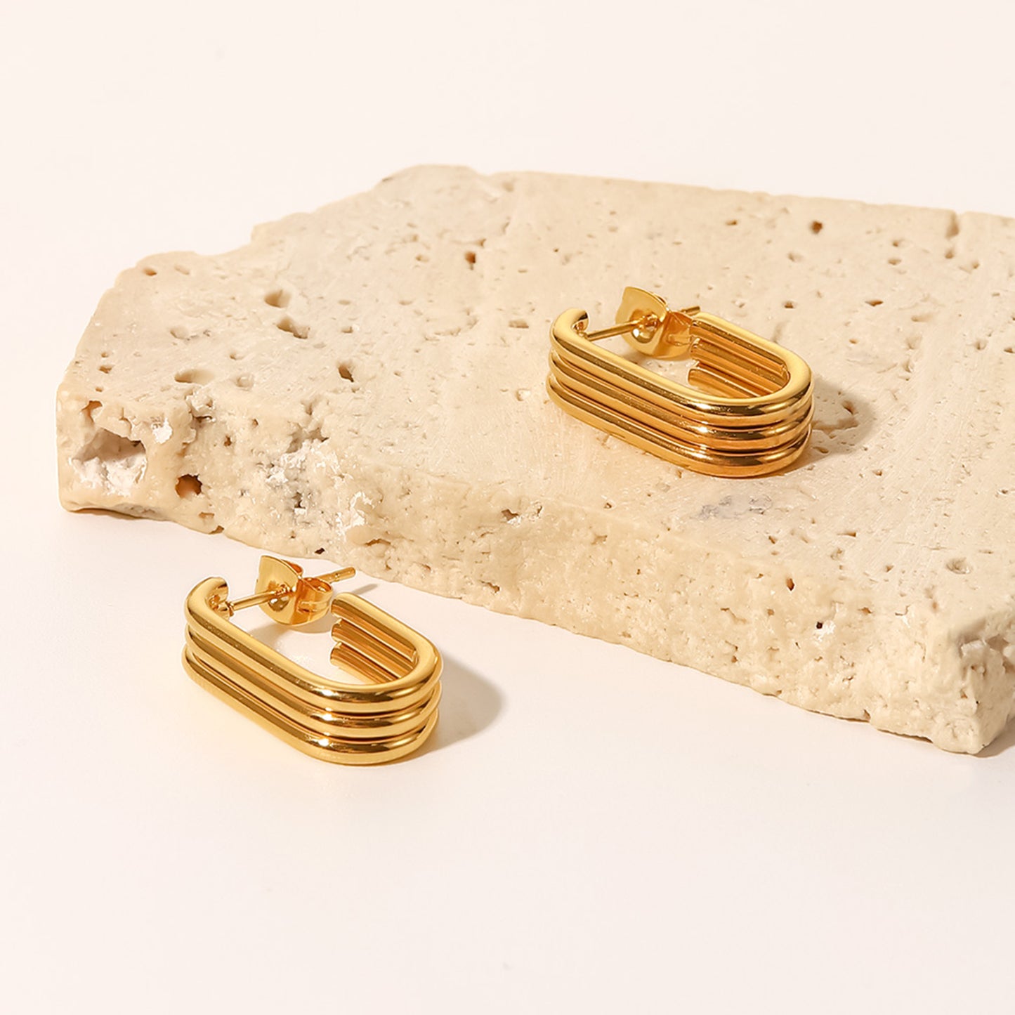 Open Rectangle Hoop Earrings